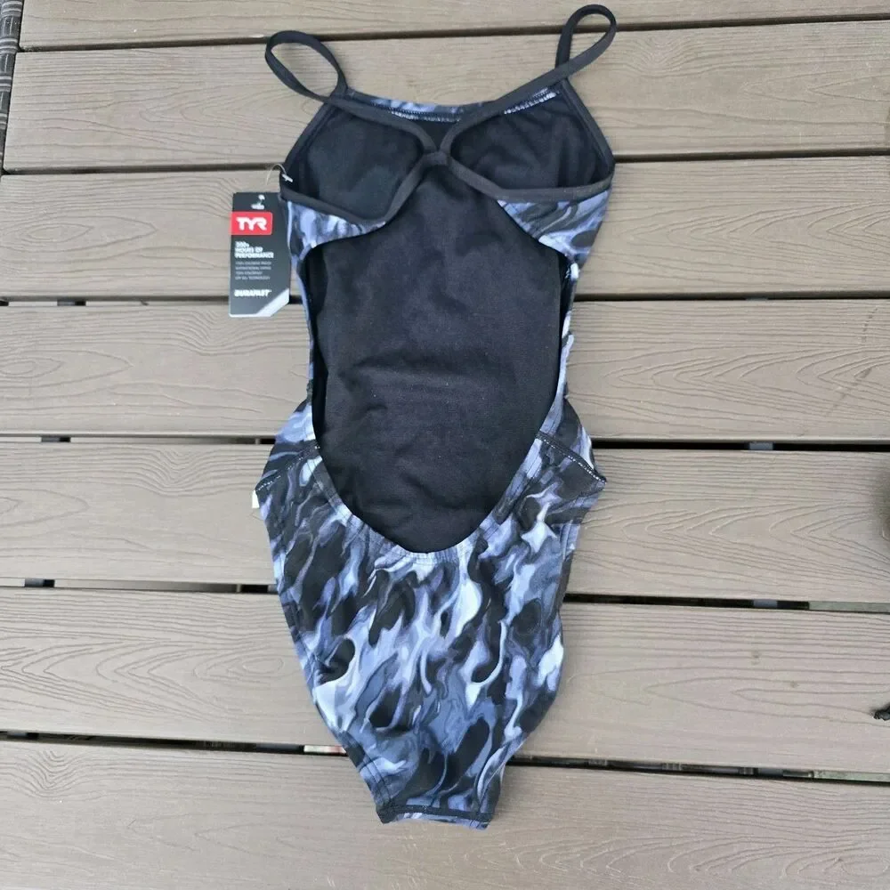 TYR Women's DuraFast Elite Draco Titanium CutoutFit One Piece SZ 30 New